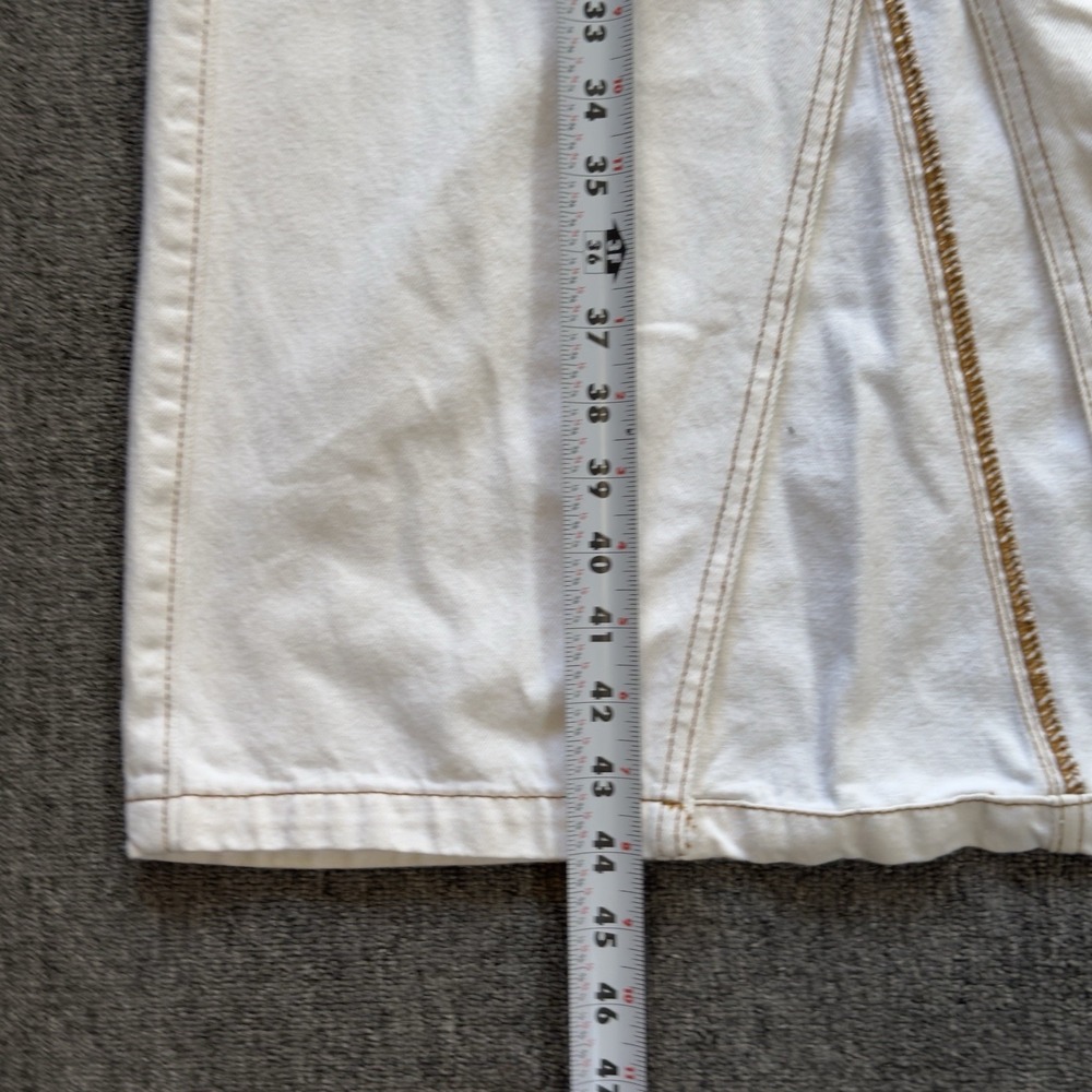 Zara The Bib Overall Utility Midi Skirt Dress Size XS White 100% Cotton - Picture 14 of 16
